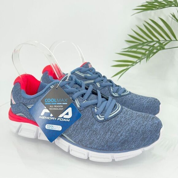 Fila Womens Memory Foam Vernato Blue Pink Running Shoes Sneakers 8 Athletic - Picture 1 of 16